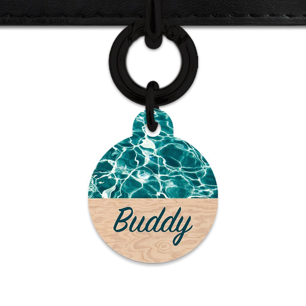 Bailey And Bone Pet Tag Circle / Black Plywood And Water Pet Tag