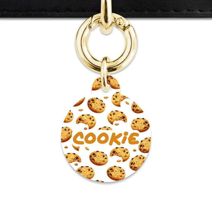 Bailey And Bone Pet Tag Circle / Gold Choc Chip Cookie Pet Tag