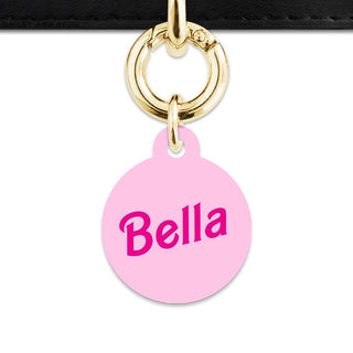 Bailey And Bone Pet Tag Circle / Gold Light Pink Barbie Pet Tag