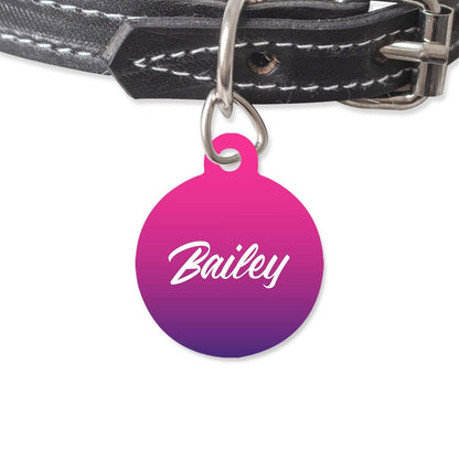 Bailey And Bone Pet Tag Circle Purple Gradient Pet Tag
