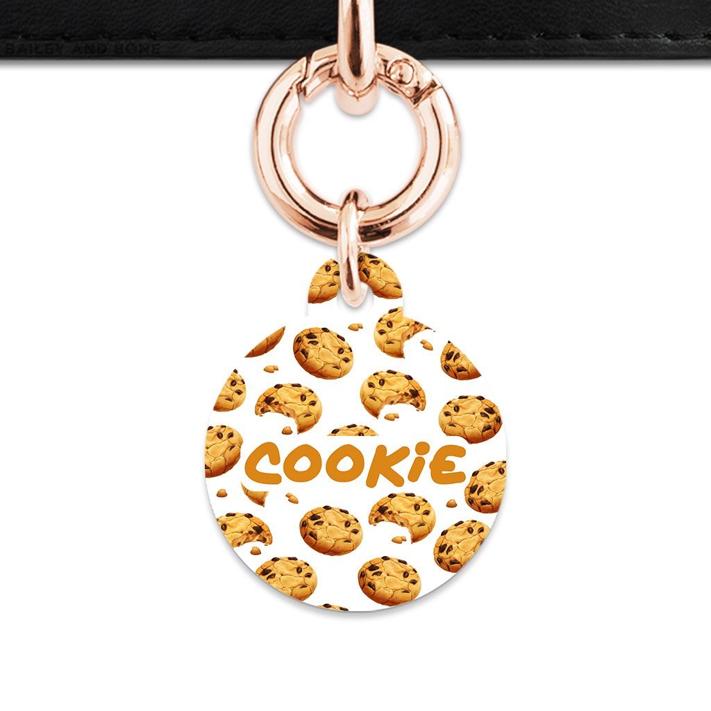Bailey And Bone Pet Tag Circle / Rose Gold Choc Chip Cookie Pet Tag