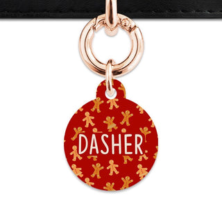 Bailey And Bone Pet Tag Circle / Rose Gold Gingerbread People Pet Tag