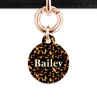 Bailey And Bone Pet Tag Circle / Rose Gold Tortoise Shell Pet Tag