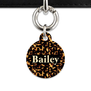 Bailey And Bone Pet Tag Circle / Silver Tortoise Shell Pet Tag