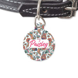 Bailey And Bone Pet Tag Circle Vintage Paisley Pattern Pet Tag