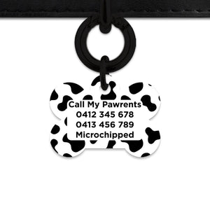 Bailey And Bone Pet Tag Classic Cow Print Pet Tag