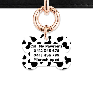 Bailey And Bone Pet Tag Classic Cow Print Pet Tag
