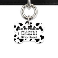 Bailey And Bone Pet Tag Classic Cow Print Pet Tag