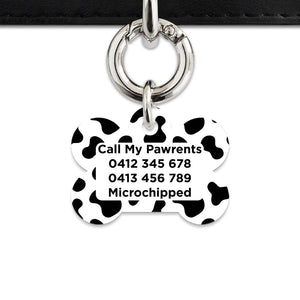 Bailey And Bone Pet Tag Classic Cow Print Pet Tag