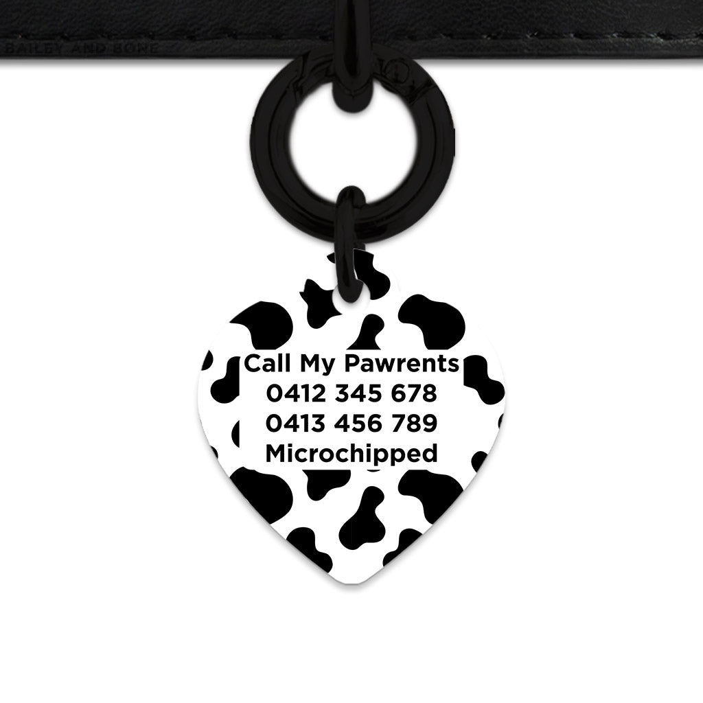 Bailey And Bone Pet Tag Classic Cow Print Pet Tag