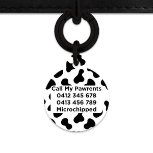 Bailey And Bone Pet Tag Classic Cow Print Pet Tag