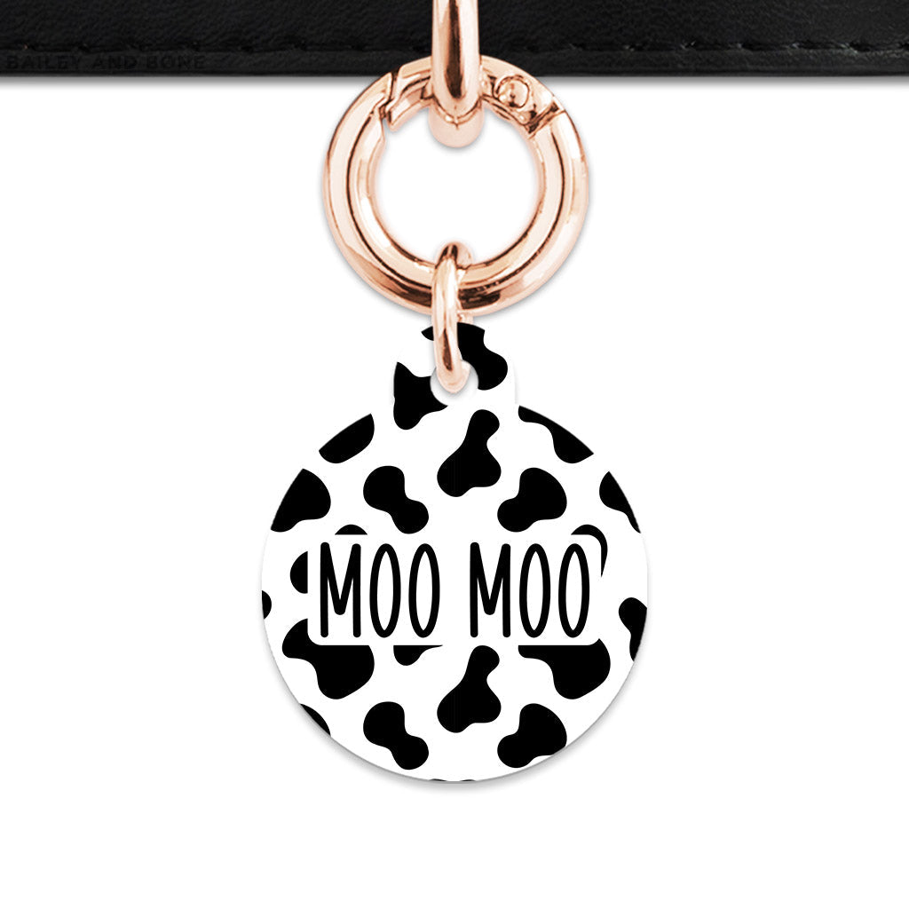 Bailey And Bone Pet Tag Classic Cow Print Pet Tag