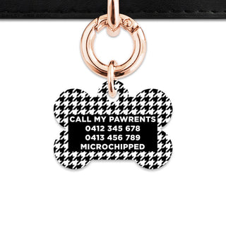 Bailey And Bone Pet Tag Classic Houndstooth Pet Tag