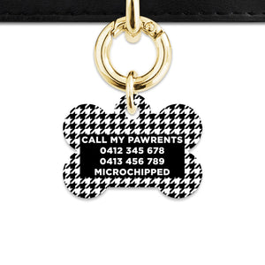 Bailey And Bone Pet Tag Classic Houndstooth Pet Tag