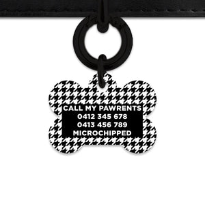 Bailey And Bone Pet Tag Classic Houndstooth Pet Tag