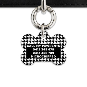 Bailey And Bone Pet Tag Classic Houndstooth Pet Tag
