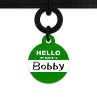 Bailey And Bone Pet Tag Dark Green Hello My Name Is Pet Tag