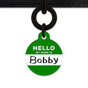 Bailey And Bone Pet Tag Dark Green Hello My Name Is Pet Tag