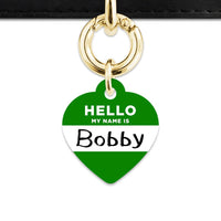 Bailey And Bone Pet Tag Dark Green Hello My Name Is Pet Tag