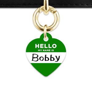 Bailey And Bone Pet Tag Dark Green Hello My Name Is Pet Tag