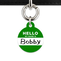 Bailey And Bone Pet Tag Dark Green Hello My Name Is Pet Tag