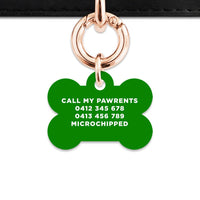 Bailey And Bone Pet Tag Dark Green Hello My Name Is Pet Tag