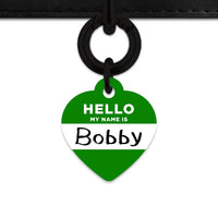 Bailey And Bone Pet Tag Dark Green Hello My Name Is Pet Tag