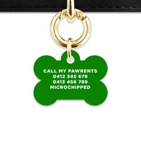 Bailey And Bone Pet Tag Dark Green Hello My Name Is Pet Tag