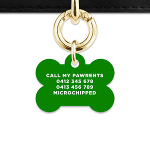 Bailey And Bone Pet Tag Dark Green Hello My Name Is Pet Tag