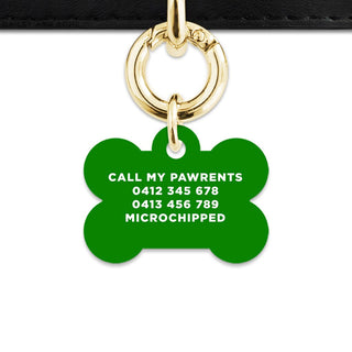 Bailey And Bone Pet Tag Dark Green Hello My Name Is Pet Tag