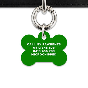 Bailey And Bone Pet Tag Dark Green Hello My Name Is Pet Tag