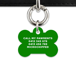 Bailey And Bone Pet Tag Dark Green Hello My Name Is Pet Tag