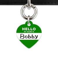 Bailey And Bone Pet Tag Dark Green Hello My Name Is Pet Tag
