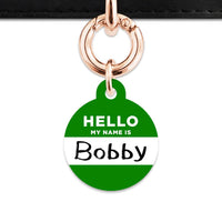 Bailey And Bone Pet Tag Dark Green Hello My Name Is Pet Tag