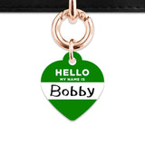 Bailey And Bone Pet Tag Dark Green Hello My Name Is Pet Tag