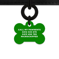 Bailey And Bone Pet Tag Dark Green Hello My Name Is Pet Tag