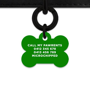 Bailey And Bone Pet Tag Dark Green Hello My Name Is Pet Tag