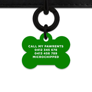 Bailey And Bone Pet Tag Dark Green Hello My Name Is Pet Tag
