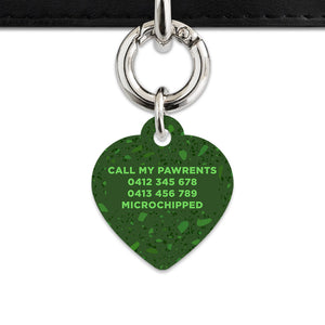 Bailey And Bone Pet Tag Dark Green Terrazzo Pet Tag