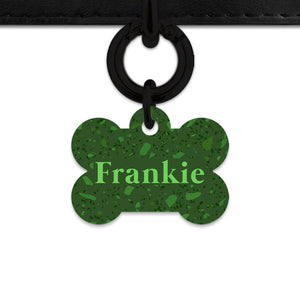 Bailey And Bone Pet Tag Dark Green Terrazzo Pet Tag
