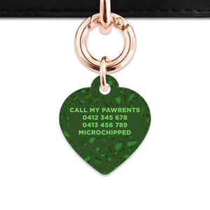 Bailey And Bone Pet Tag Dark Green Terrazzo Pet Tag