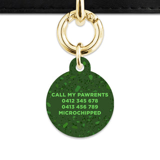 Bailey And Bone Pet Tag Dark Green Terrazzo Pet Tag