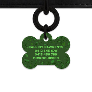 Bailey And Bone Pet Tag Dark Green Terrazzo Pet Tag