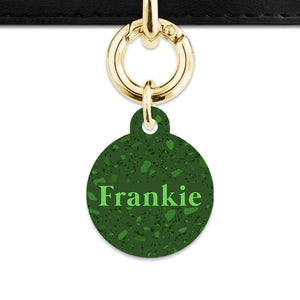 Bailey And Bone Pet Tag Dark Green Terrazzo Pet Tag