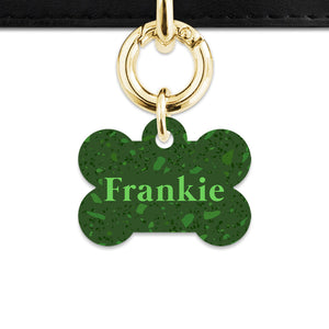 Bailey And Bone Pet Tag Dark Green Terrazzo Pet Tag