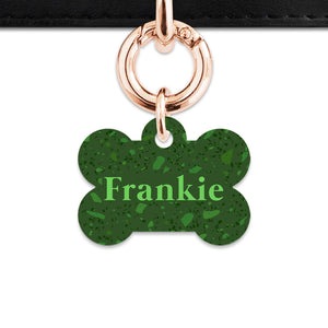 Bailey And Bone Pet Tag Dark Green Terrazzo Pet Tag