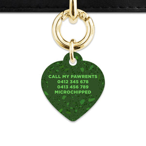 Bailey And Bone Pet Tag Dark Green Terrazzo Pet Tag