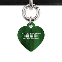Bailey And Bone Pet Tag Dark Green Watercolour Pet Tag