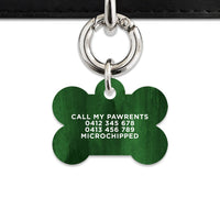 Bailey And Bone Pet Tag Dark Green Watercolour Pet Tag