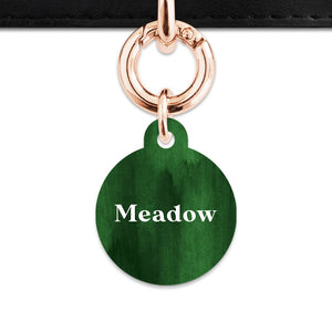 Bailey And Bone Pet Tag Dark Green Watercolour Pet Tag